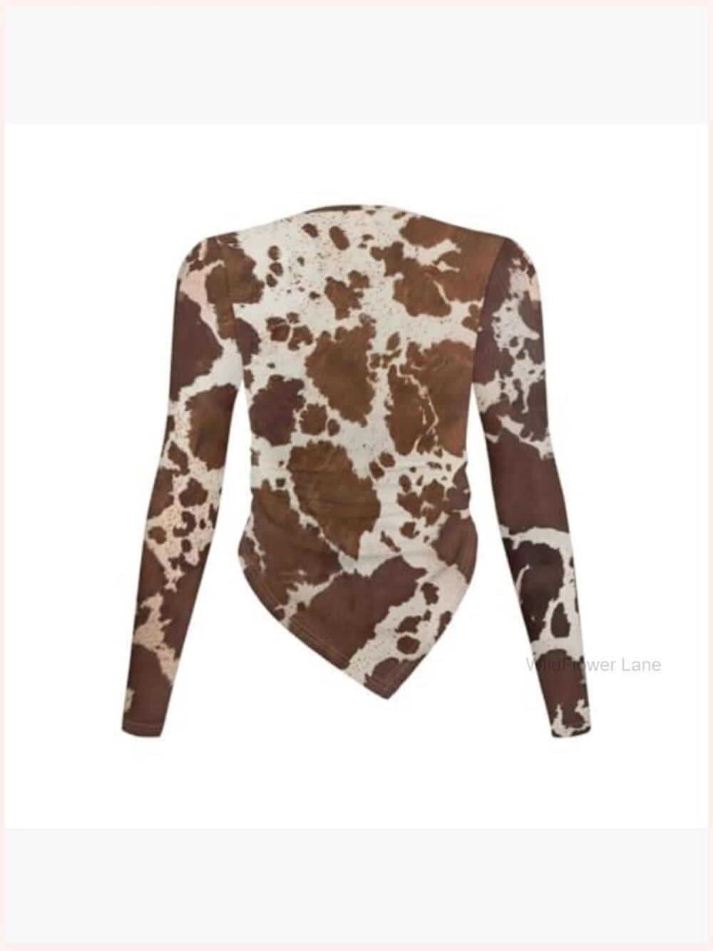 Women's Long Sleeve Fitted Crop Top Crewneck T-Shirt Breathable Stretchy Top - Picture 5 of 6